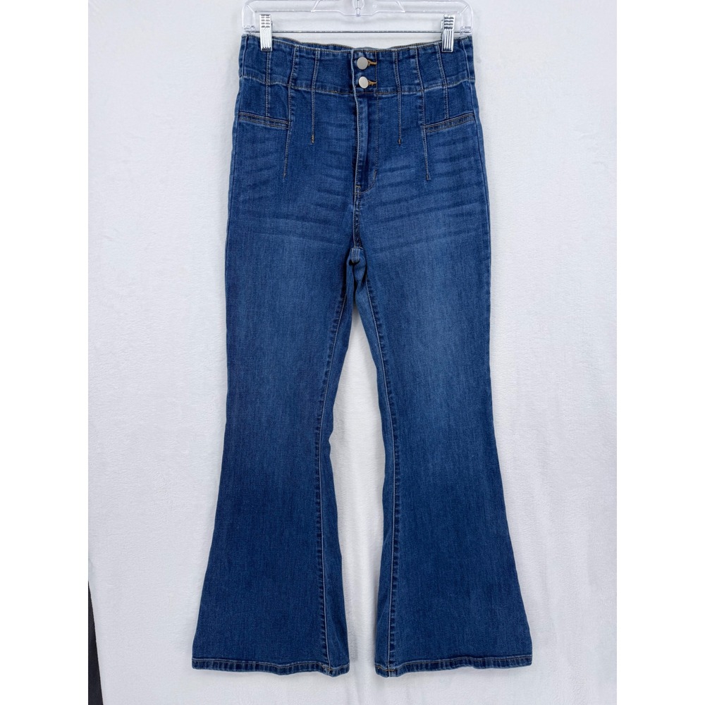 Altar'd State High Rise Flare Jeans Blue Medium Wash Size 29 Western Festival
